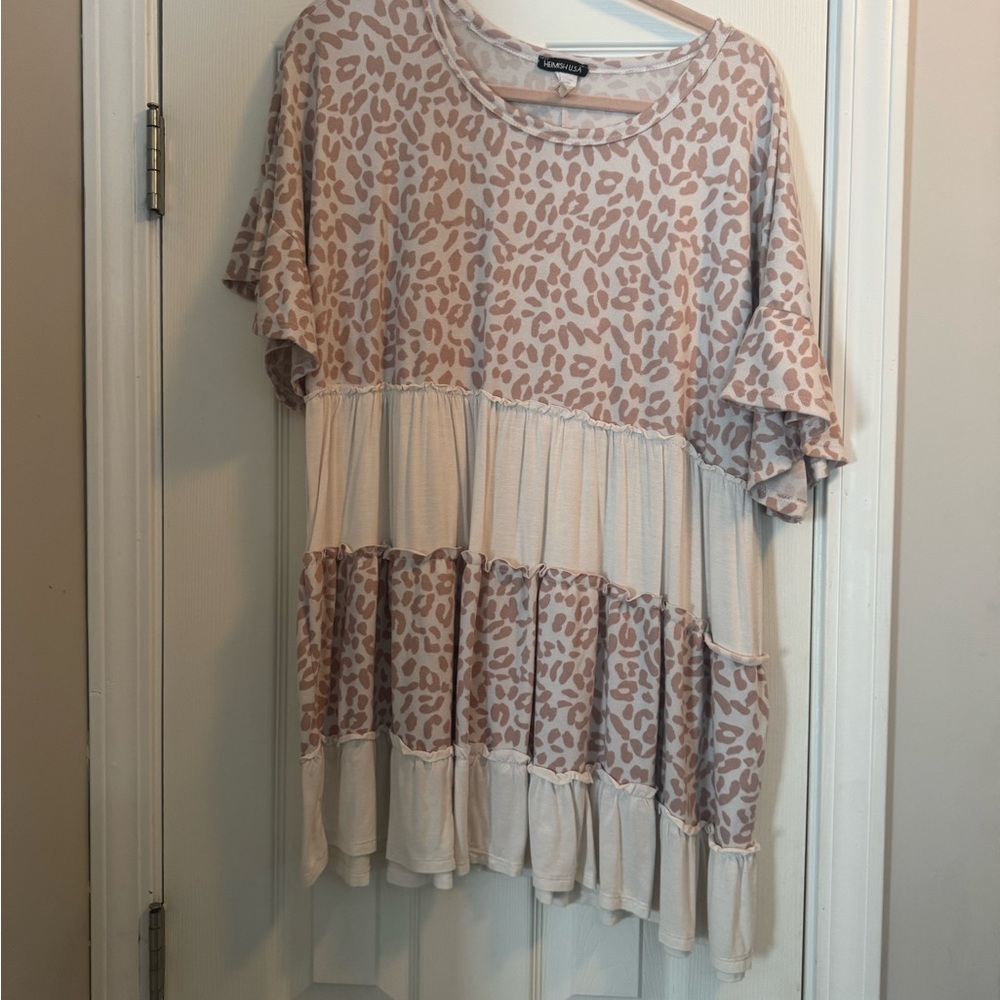 HEIMISH USA Animal Print Tiered Tunic